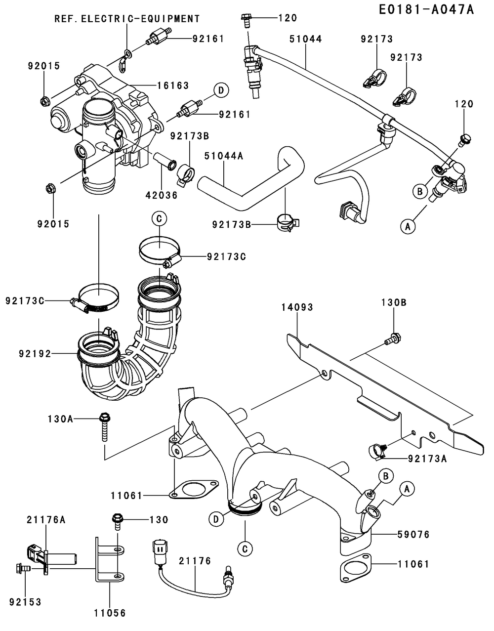 Fx850v-Cs47 Throttle Equipment Diagram and Parts List for FX850V-CS47  Cub Cadet Engine